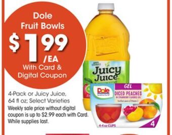 Kroger Dole fruit bowls offer
