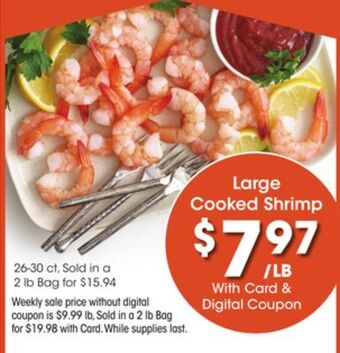 Kroger Large cooked shrimp offer