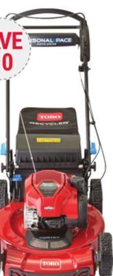 Ace Hardware Toro® recycler® smartstow® personal pace® self-propelled mower offer