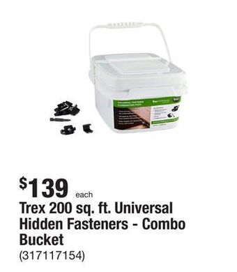 The Home Depot Trex 200 sq. ft. universal hidden fasteners - combo bucket offer