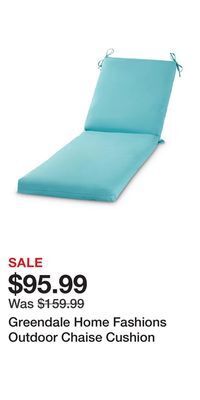 Kohl's Greendale home fashions outdoor chaise cushion offer