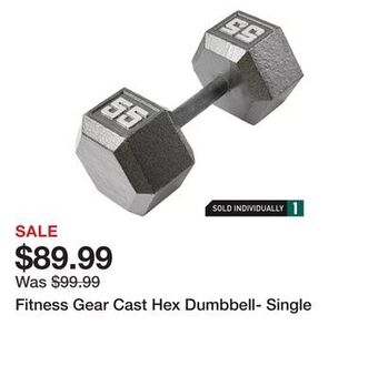 Dick's Sporting Goods Fitness gear cast hex dumbbell- single offer
