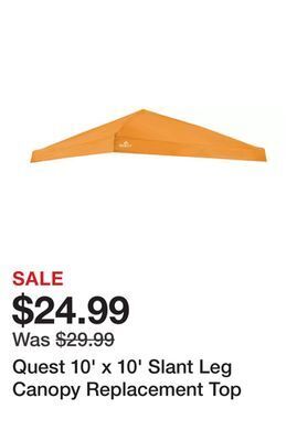 Dick's Sporting Goods Quest 10' x 10' slant leg canopy replacement top offer