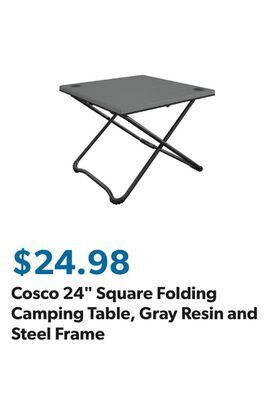 Sam's Club Cosco 24 square folding camping table, gray resin and steel frame offer