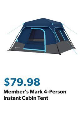 Sam's Club Member's mark 4-person instant cabin tent offer