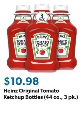 Sam's Club Heinz original tomato ketchup bottles (44 oz., 3 pk.) offer