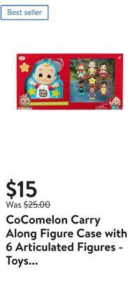 Walmart Cocomelon carry along figure case with 6 articulated figures - toys for kids, toddlers, and preschoolers offer