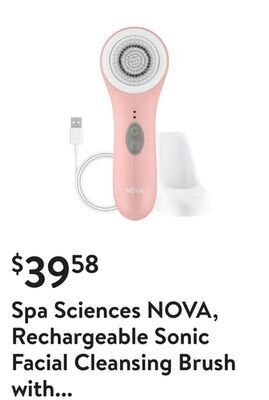 Walmart Spa sciences nova, rechargeable sonic facial cleansing brush with antimicrobial bristles offer