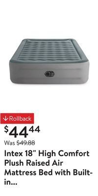 Walmart Intex 18 high comfort plush raised air mattress bed with built-in pump - queen offer