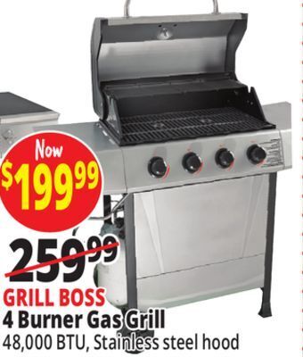 Ocean State Job Lot Grill boss 4-burner gas grill offer