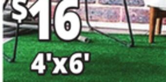 Ocean State Job Lot All-weather green artificial grass, 4' x 6' offer