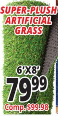 Ocean State Job Lot Super plush green artificial grass rug, 6' x 8' offer