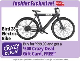 Ocean State Job Lot Electric bikes offer