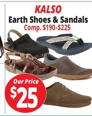 Ocean State Job Lot Kalso earth shoes & sandals offer