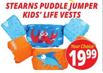 Ocean State Job Lot Stearns puddle jumper kids' life vests offer