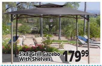 Ocean State Job Lot 5'x8' grill gazebo with shelves offer