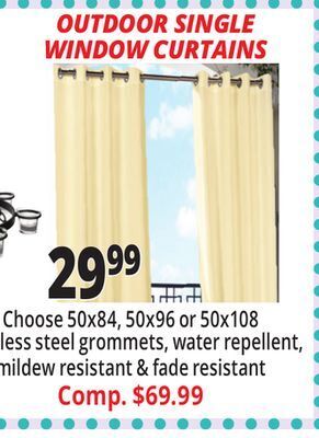 Ocean State Job Lot Outdoor single window curtains offer