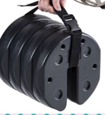 Ocean State Job Lot Us weight canopy weight plates with strap, 4-count offer