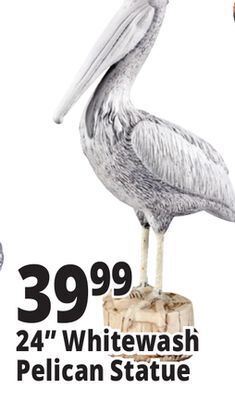 Ocean State Job Lot 24 whitewash pelican statue offer