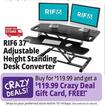 Ocean State Job Lot Rif6 37 adjustable height standing desk converter offer