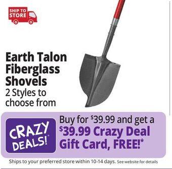 Ocean State Job Lot Earth talon fiberglass shovels offer