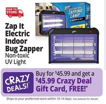 Ocean State Job Lot Zap it electric indoor bug zapper offer