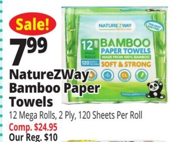 Ocean State Job Lot Naturezway bamboo paper towels offer