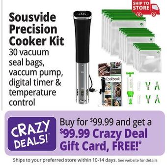 Ocean State Job Lot Sousvide precision cooker kit offer