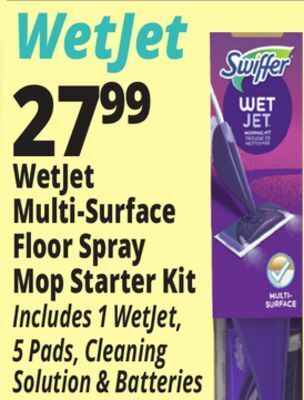 Ocean State Job Lot Wetjet multi-surface floor spray mop starter kit offer