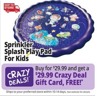 Ocean State Job Lot Sprinkler splash play pad for kids offer