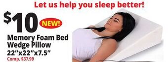 Ocean State Job Lot Memory foam bed wedge pillow 22x22x7.5 offer