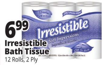 Ocean State Job Lot Irresistible soft impressions bath tissue, 12 count offer