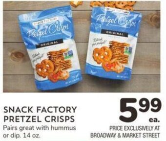 Albertsons Snack Factory Pretzel Crisps offer