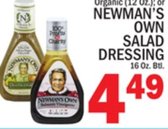 C Town Newman's own salad dressing 16 oz. btl offer