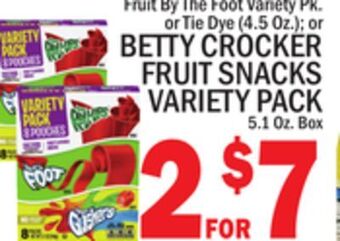 C Town Betty crocker fruit snacks variety pack 5.1 oz. box offer