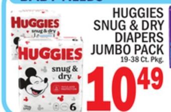 C Town Huggies snug & dry diapers jumbo pack offer