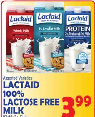 Bravo Supermarkets Lactaid 100% lactose free milk offer