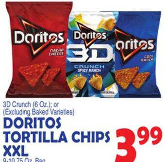 Bravo Supermarkets Doritos tortilla chips xxl 9-10.75 oz. bag offer