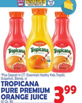 Bravo Supermarkets Tropicana pure premium orange juice offer