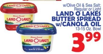 Bravo Supermarkets Land o lakes butter spread w/canola oil offer