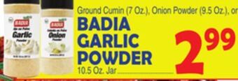 Bravo Supermarkets Badia garlic powder 10.5 oz. jar offer