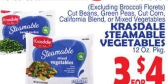 Bravo Supermarkets Krasdale steamable vegetables offer