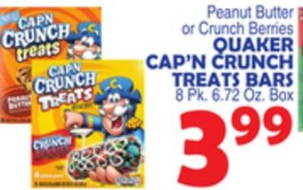 Bravo Supermarkets Quaker cap'n crunch treats bars offer