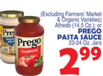 Bravo Supermarkets Prego pasta sauce 23-24 oz. jars offer