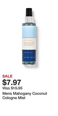 Bath & Body Works Mens mahogany coconut cologne mist offer