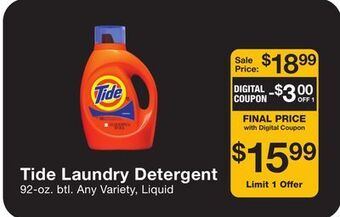 Fairway Store Market Tide laundry detergent offer