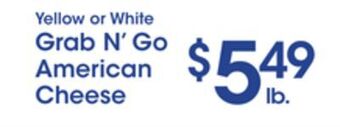Price Rite Grab n' go american cheese offer