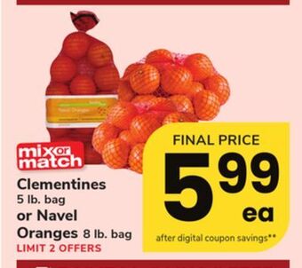 ACME Clementines 5 lb. bag or navel oranges 8 lb. bag offer