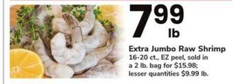 ACME Extra jumbo raw shrimp offer