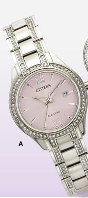 JC Penney Citizen eco-drive women's crystal silver-tone offer
